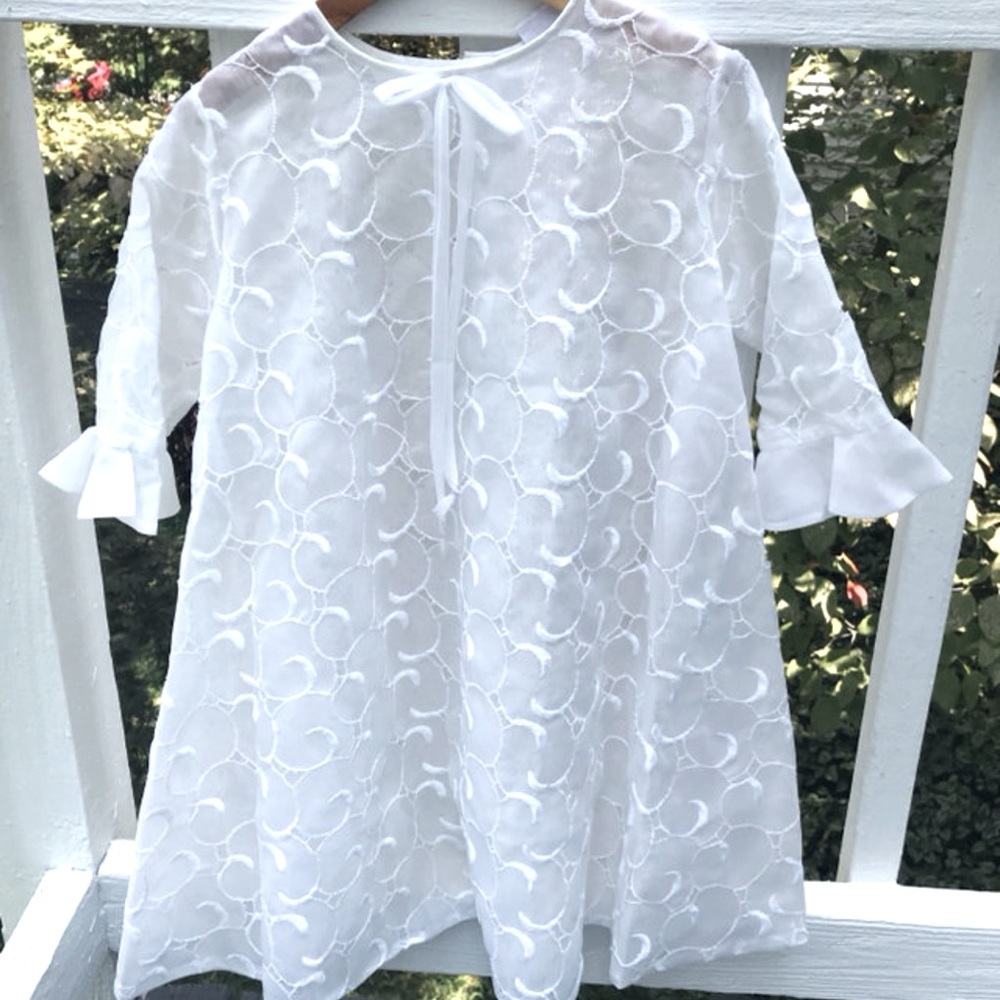 Vintage sheer shift dress with flare wrists. Size 6
